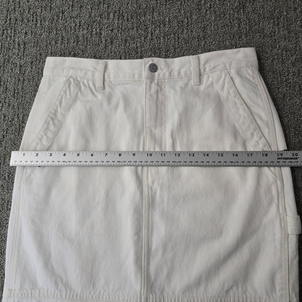 Madewell White Denim Utility Maxi Skirt NWT Fair Trade Cotton Size 28 - Picture 7 of 8